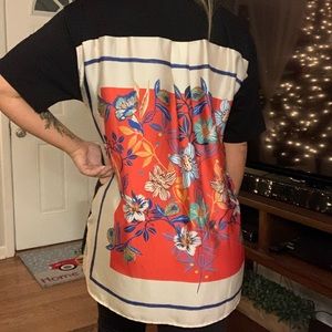 Zara Basic Collection Silk Back Patterned Tee